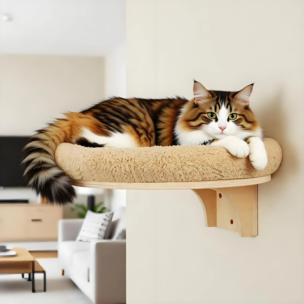 CWV Wall Mounted Cat Ladder With Scratching Post And Hammock