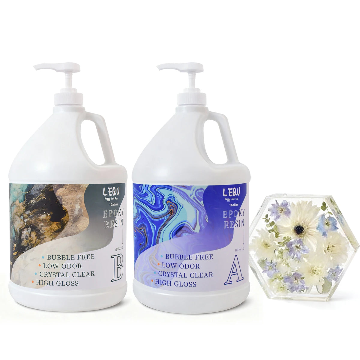 LEQU Crystal Clear Epoxy Resin Kit for Coating and Casting