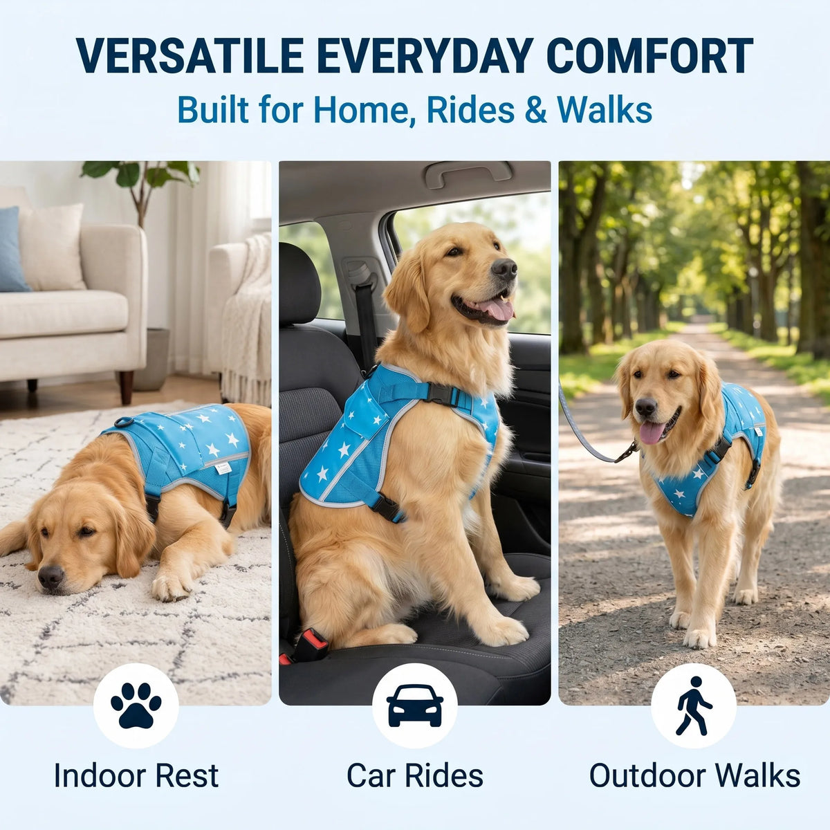 Lightweight Dog Cooling Vest Harness Jacket For Outdoor Walking