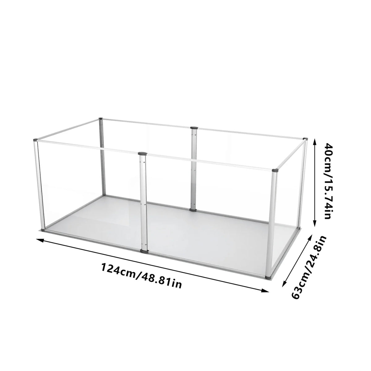 Six Panel Acrylic Pet Play Pen With Waterproof Floor Pad