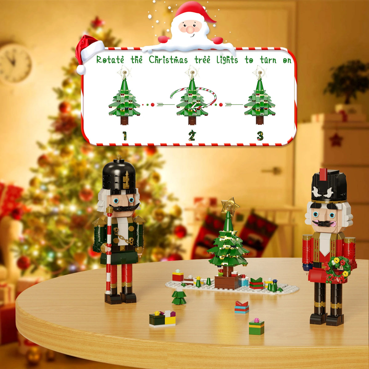 BuildMoc Christmas Nutcracker Glowing Building Block Desktop Ornament