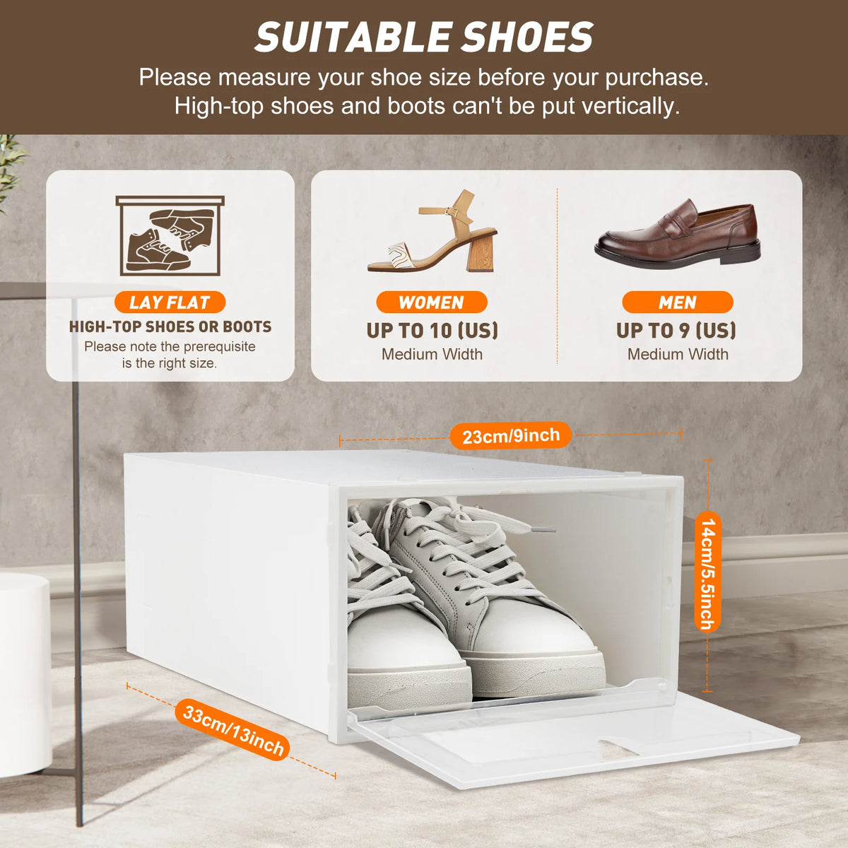 Bymaocar 20 Pcs Stackable Shoe Storage Box Transparent Shoe Organizer