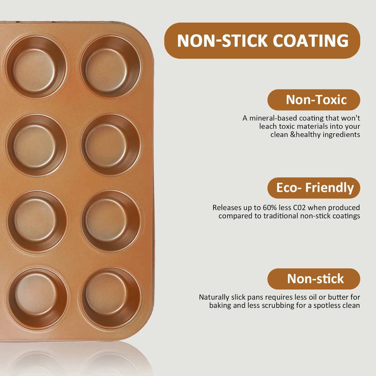 Nonstick Carbon Steel Bakeware Set With Copper Coated Pans