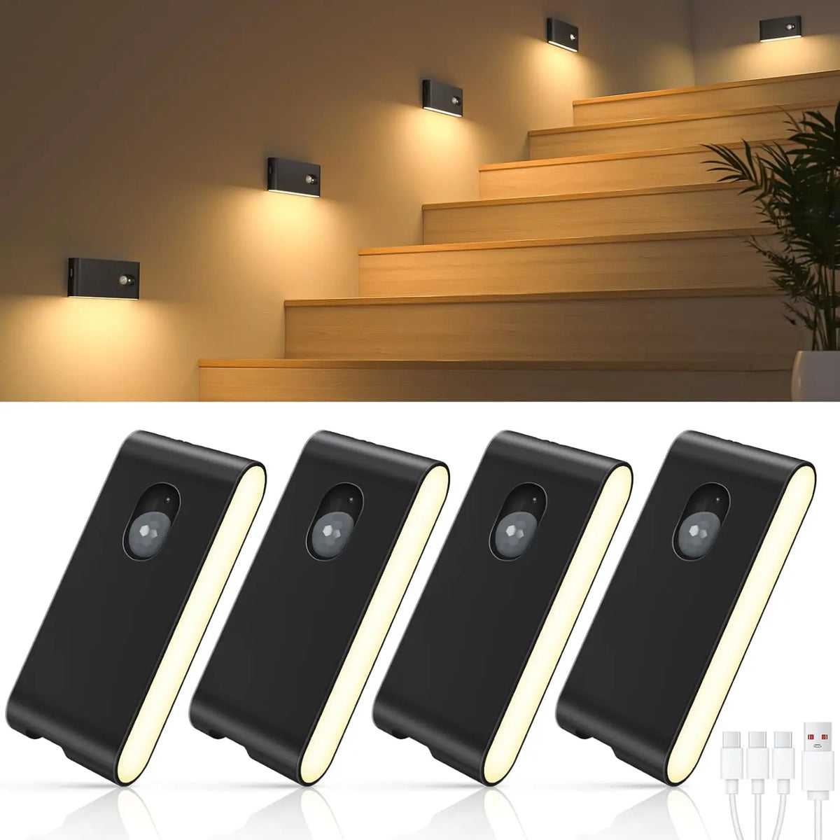 Willed Motion Sensor LED Night Light Wireless Rechargeable Wall Lamp