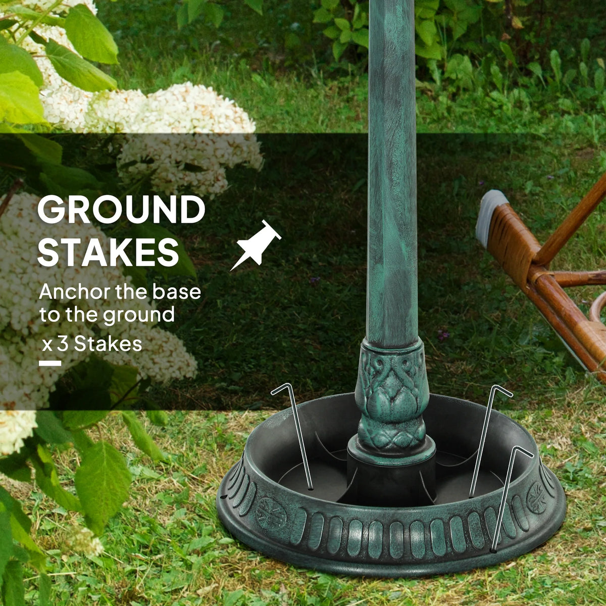 Outsunny Resin Outdoor Pedestal Bird Bath With Integrated Feeder Planter