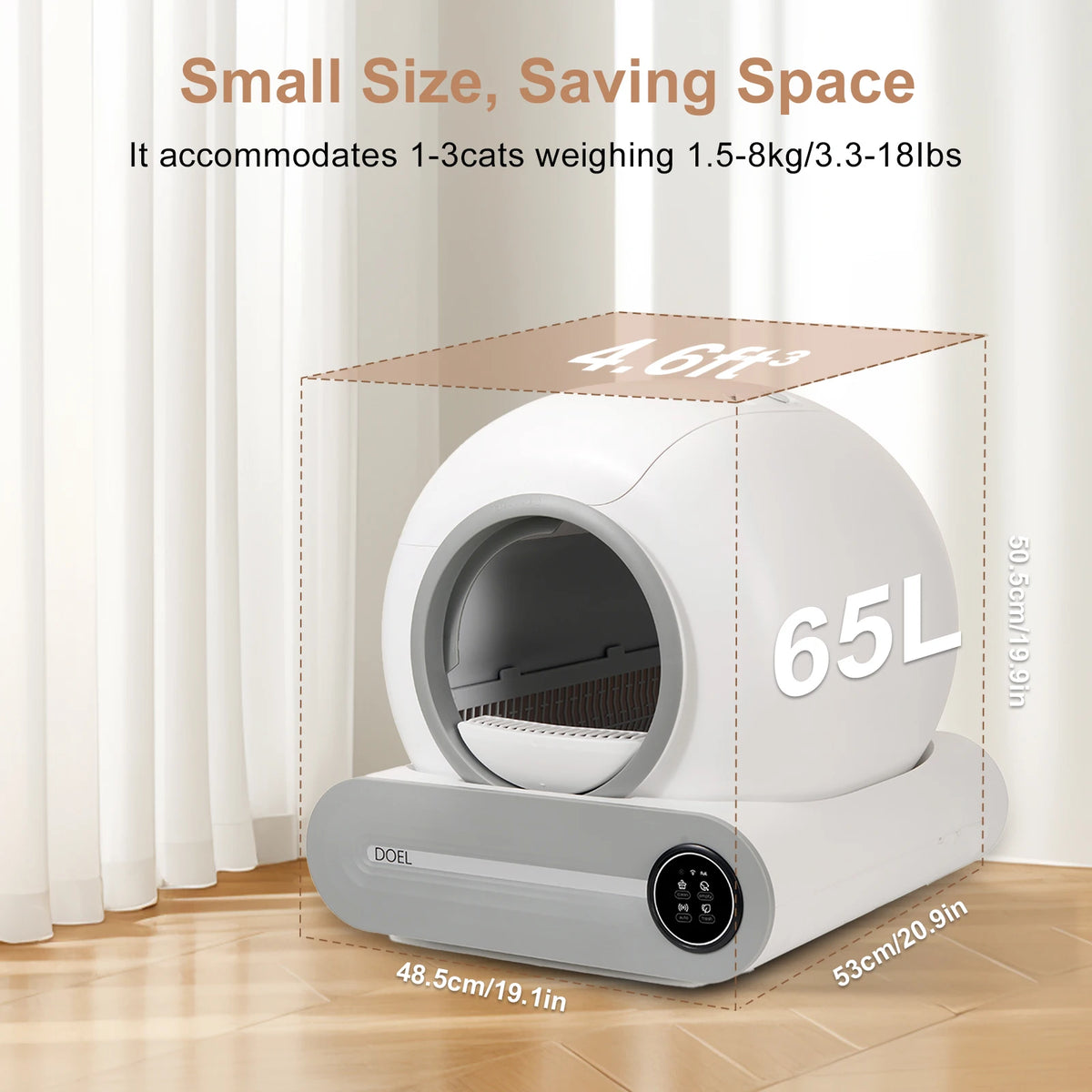 DOEL Smart Automatic Self Cleaning Cat Litter Box App Control