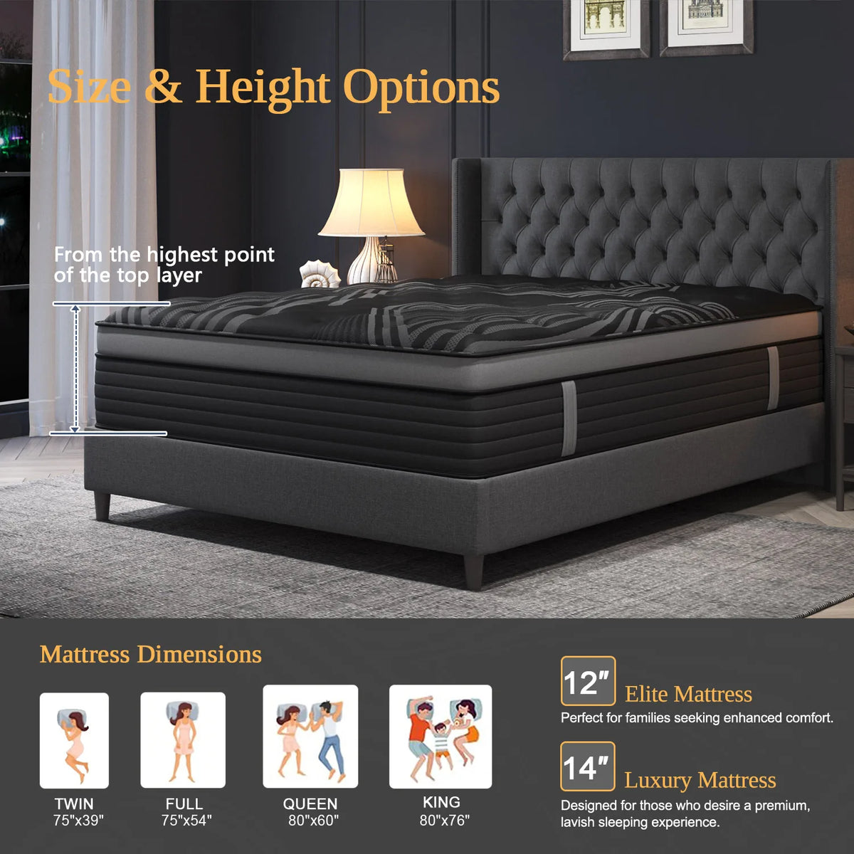 Sweetlove Hybrid Gel Memory Foam Pocket Spring Mattress Medium Firm