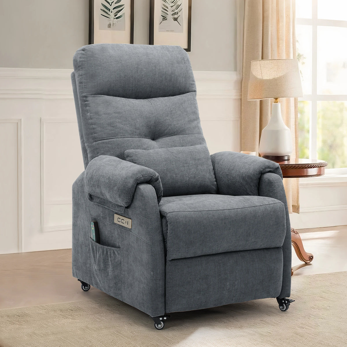 KORSER Power Recliner Chair With USB Ports And Wheels