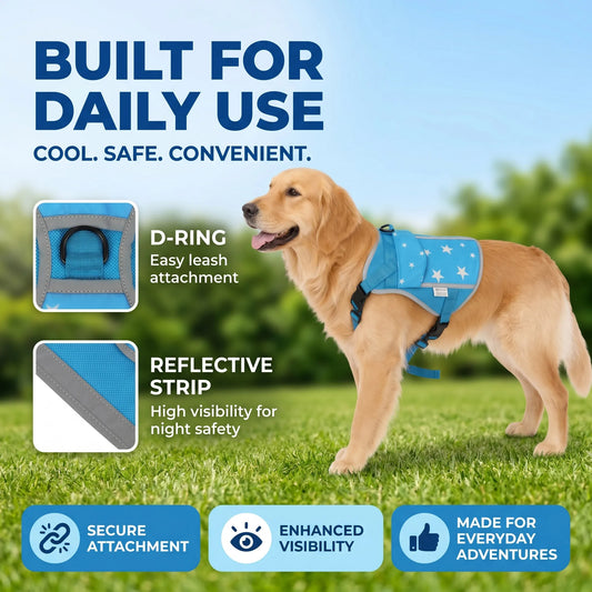 Lightweight Dog Cooling Vest Harness Jacket For Outdoor Walking