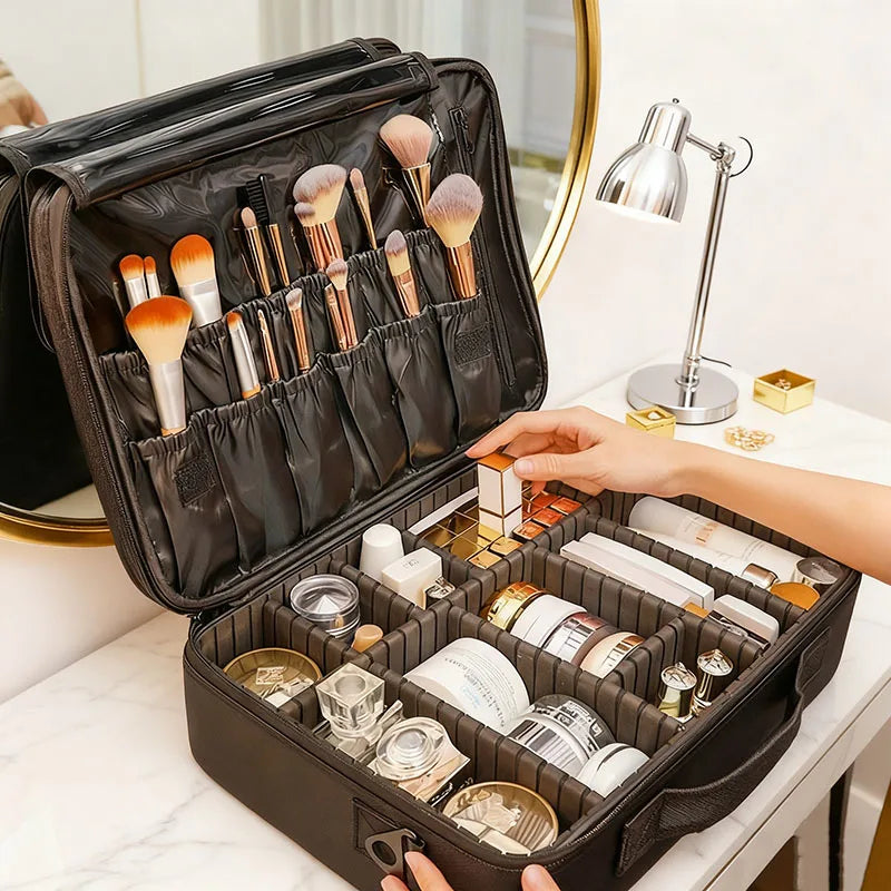 Waterproof Oxford Travel Makeup Bag With Ample Cosmetic Storage