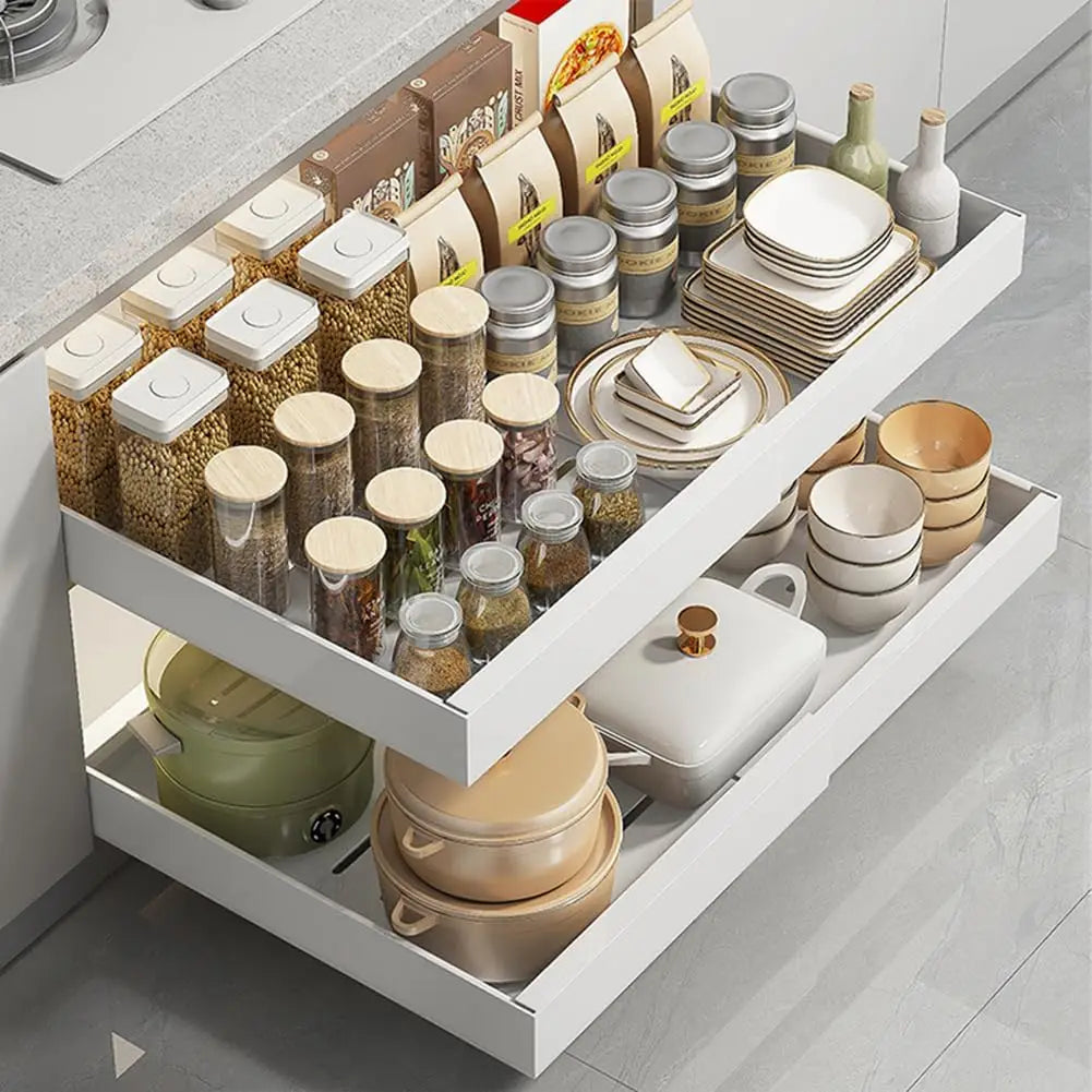 Garvee Stainless Steel Pull Out Cabinet Drawer Organizer