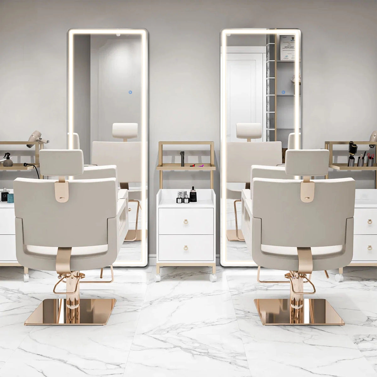 MCQ Modern LED Rectangle Full Length Wall Mount Vanity Mirror
