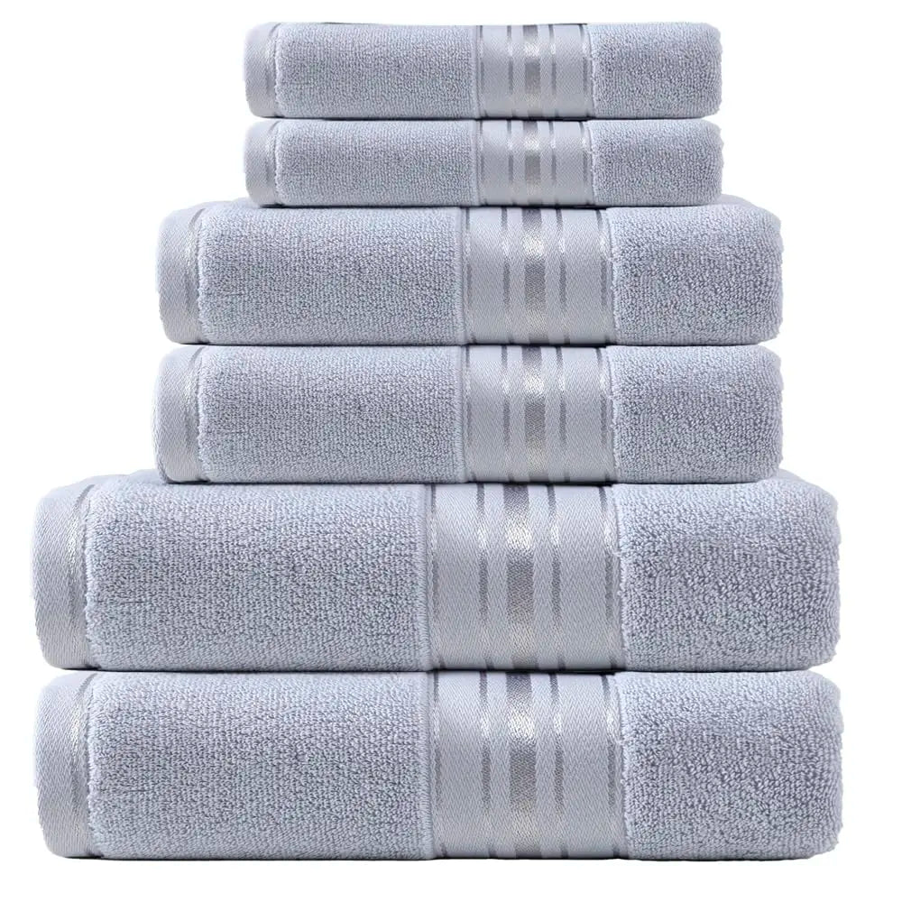 Premium 6 Piece Cotton Bath Towel Set For Daily Use
