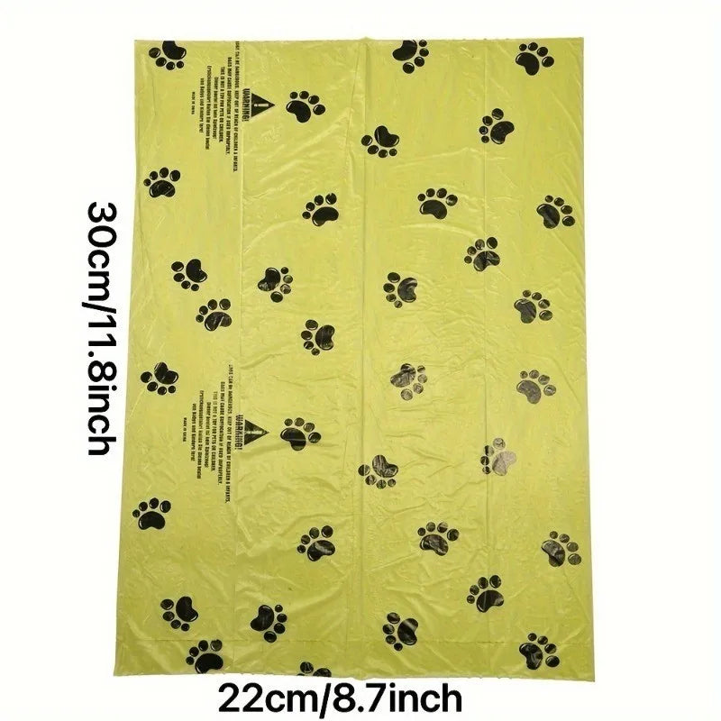 Extra Thick Leak Proof Paw Print Dog Waste Bags Ten Pack