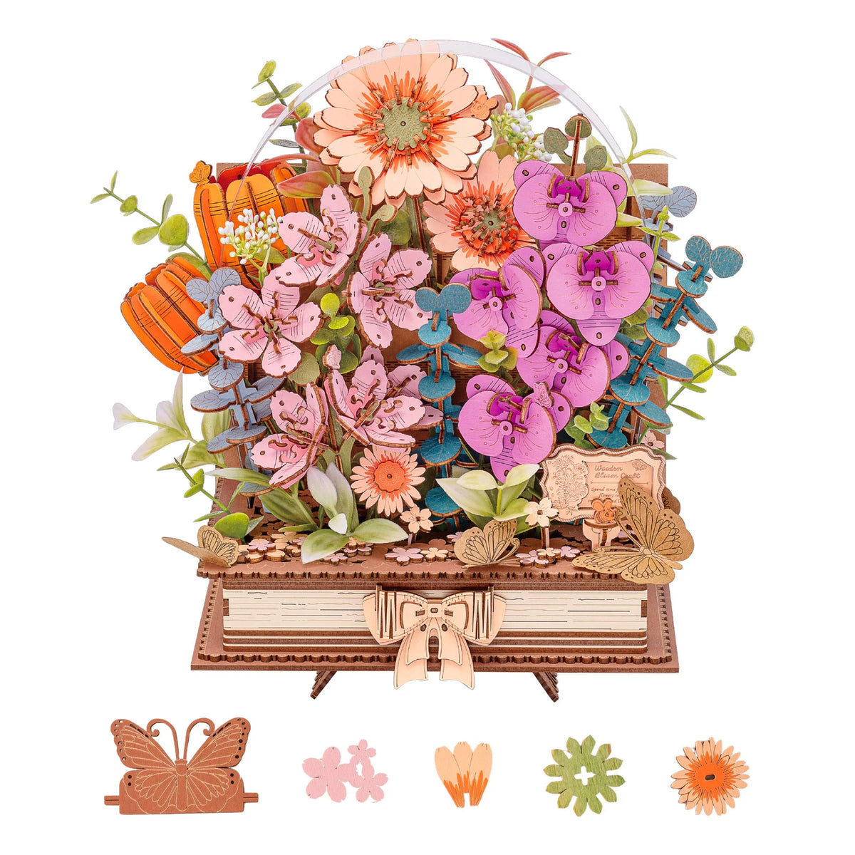 Rolife 3D Wooden Blooming Book Puzzle Kit For Gift Lovers
