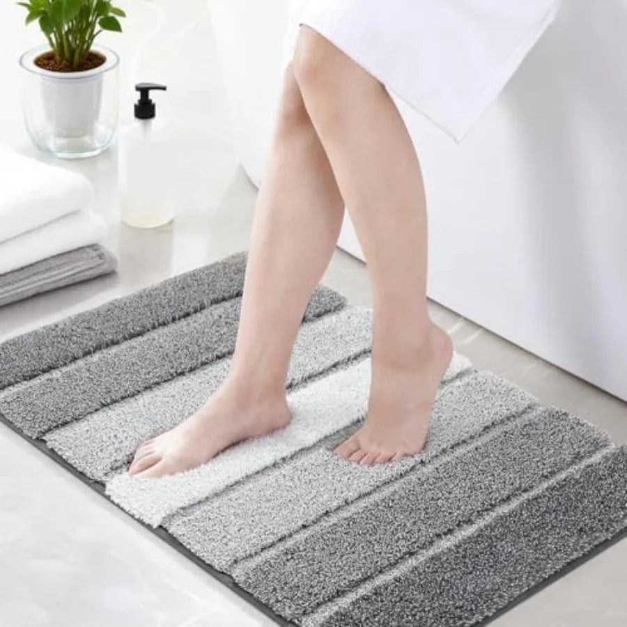 Ultra Soft Absorbent Non Slip Bath Mat Machine Washable Shaggy Rug