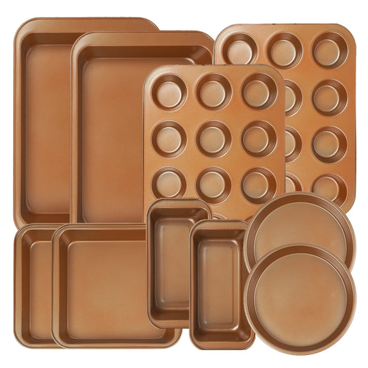 Nonstick Carbon Steel Bakeware Set With Copper Coated Pans