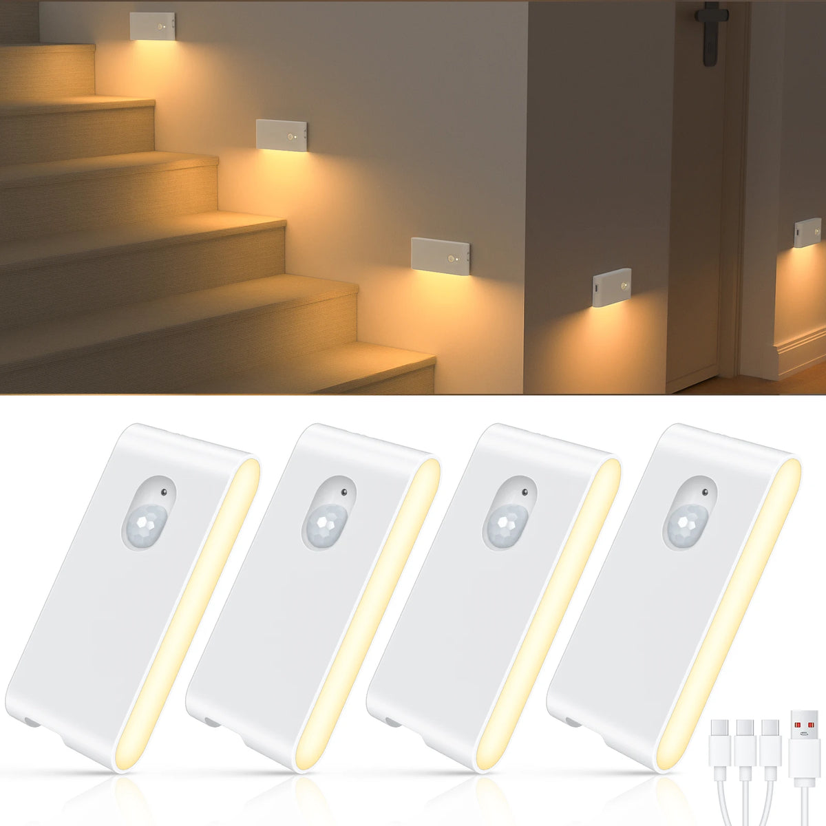 Willed Motion Sensor LED Night Light Wireless Rechargeable Wall Lamp