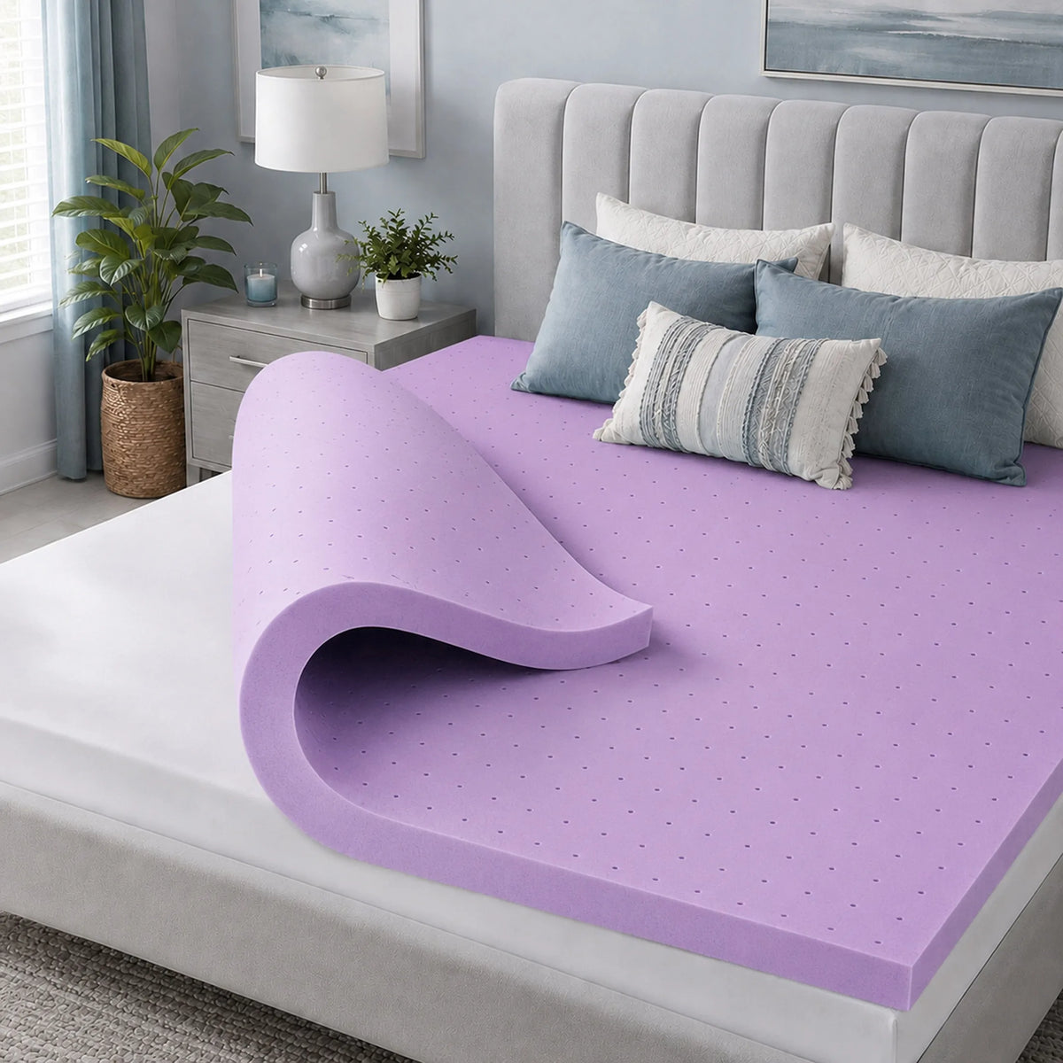 MCQ Premium Gel Infused Memory Foam Cooling Mattress Topper