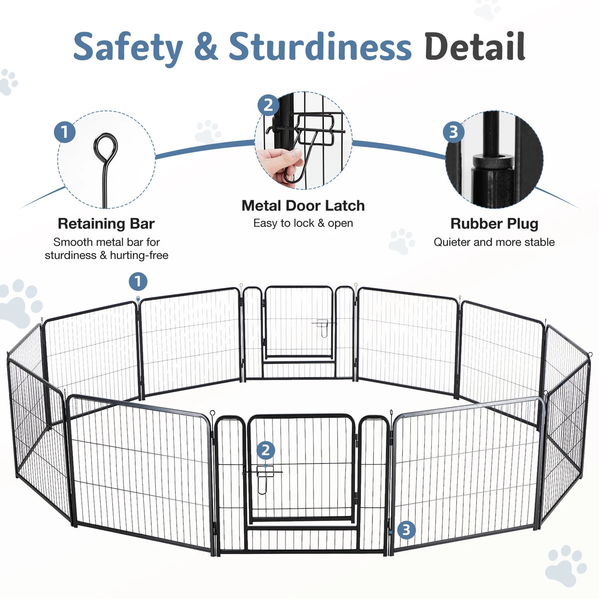 JHK Foldable Metal Dog Playpen for Indoor and Outdoor Exercise