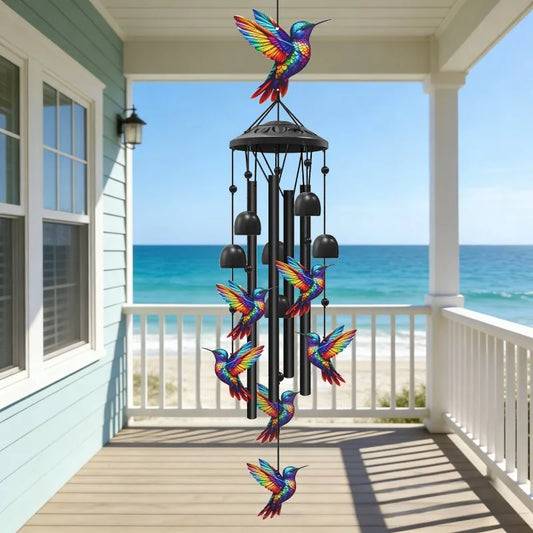 Elegant Hummingbird Metal Wind Chime For Outdoor Garden Decor
