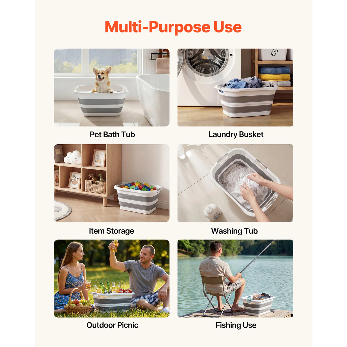 Portable Foldable Dog Bathtub With Integrated Drainage Plate