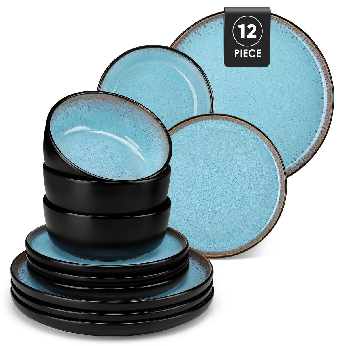 Malacasa Ceramic Stoneware Dinnerware Set With Glazed Finish