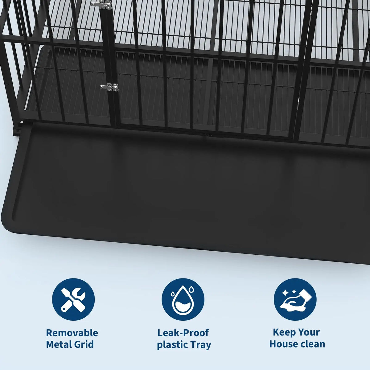 Anixol Heavy Duty Stainless Steel Dog Crate With Lockable Wheels
