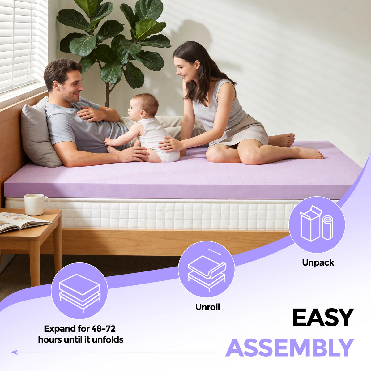 MCQ Premium Gel Infused Memory Foam Cooling Mattress Topper