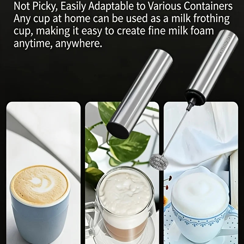 Rechargeable Stainless Steel Milk Frother For Latte And Cappuccino