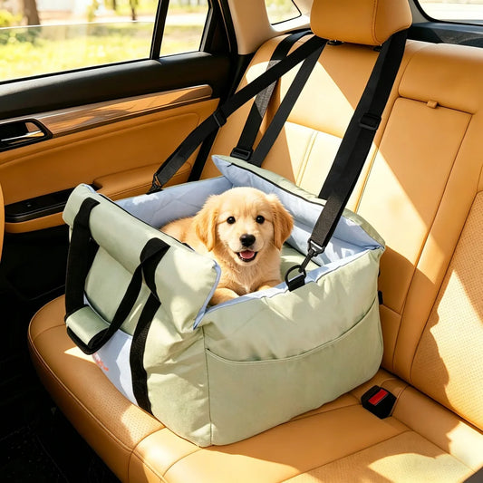 Borwart Portable Dog Car Seat With Safety Belt And Removable Cover