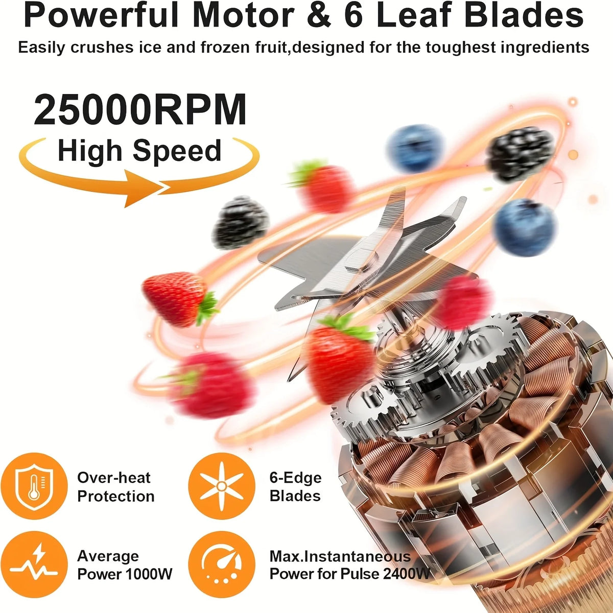Prasky Professional 2400W Heating Blender With Auto Clean Design