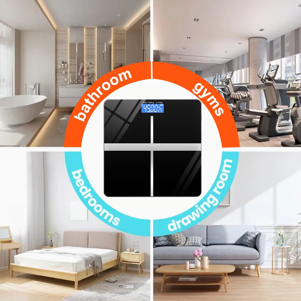 Premium Digital Bathroom Weight Scale With Tempered Glass Platform