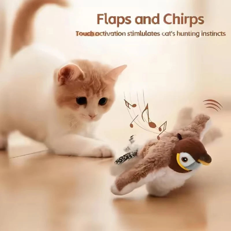 Interactive Rechargeable Chirping Flapping Plush Bird Toy