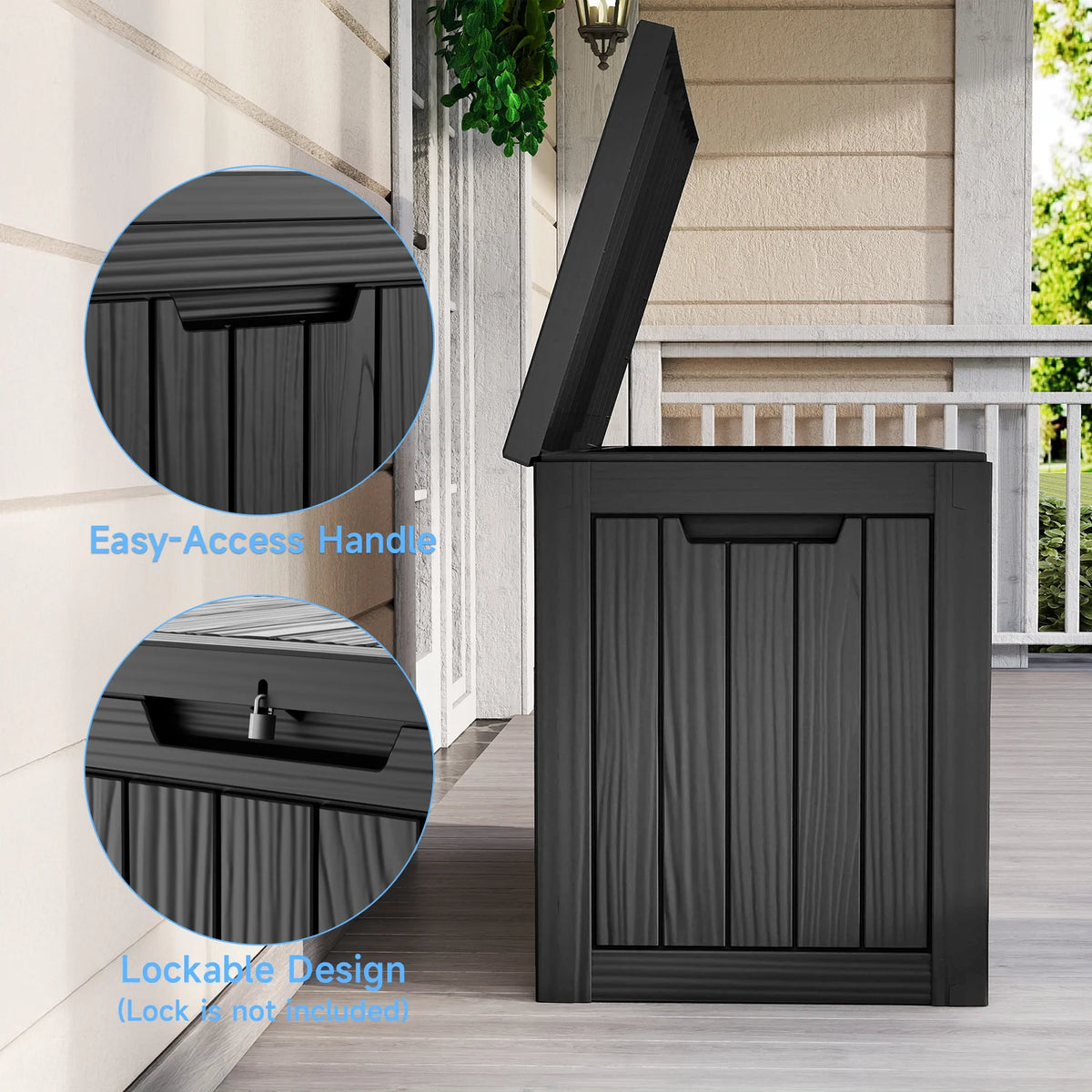 Lockable Resin Outdoor Storage Deck Box For Patio Furniture