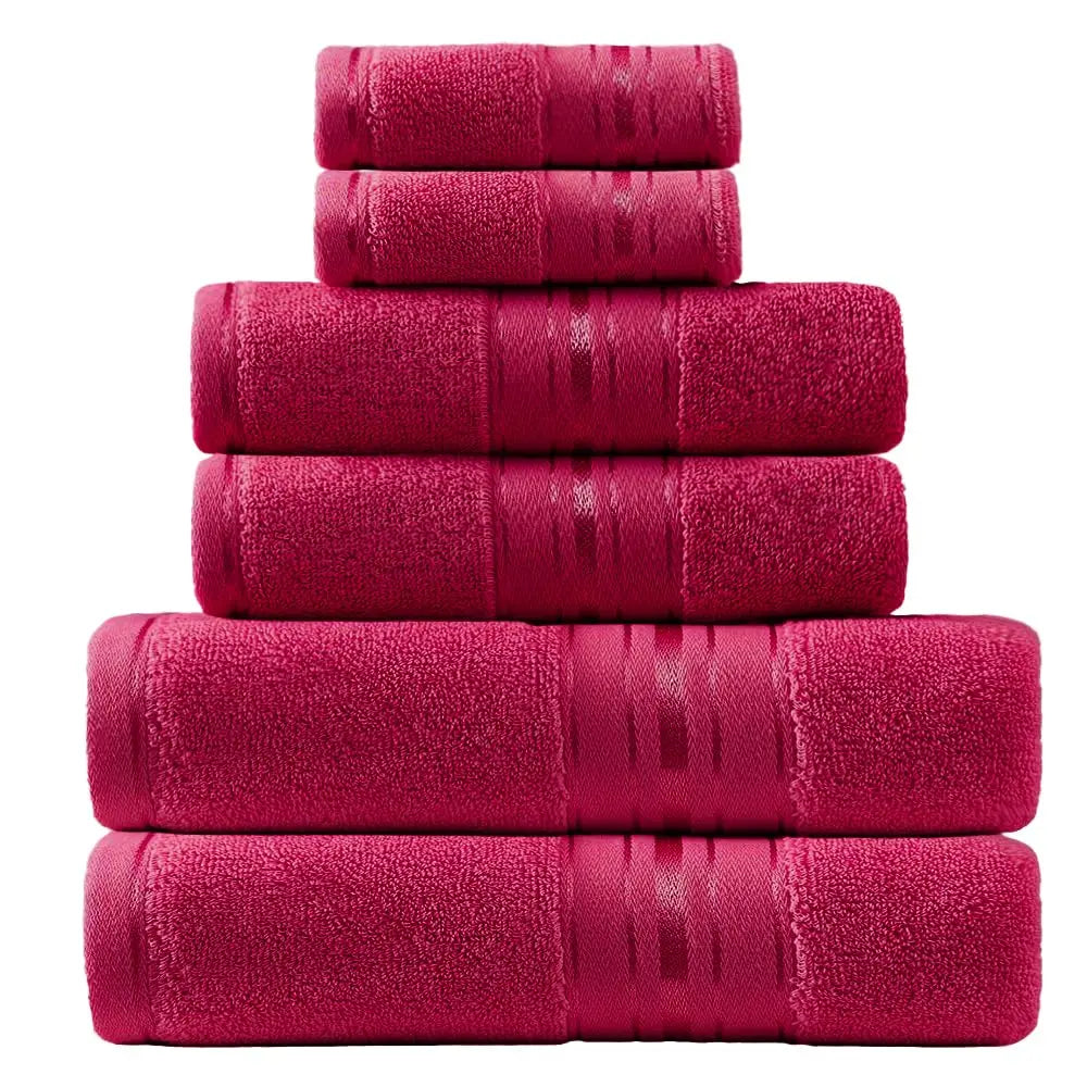 Premium 6 Piece Cotton Bath Towel Set For Daily Use