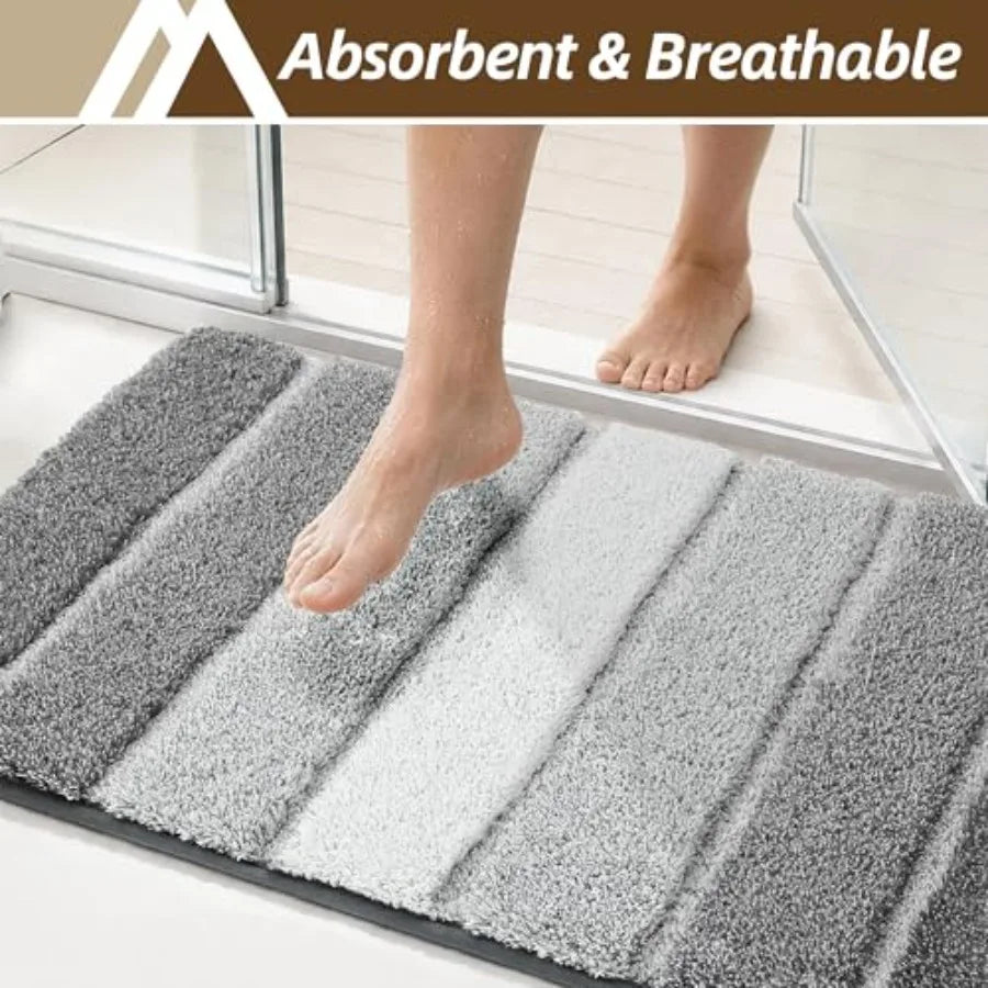 Ultra Soft Absorbent Non Slip Bath Mat Machine Washable Shaggy Rug
